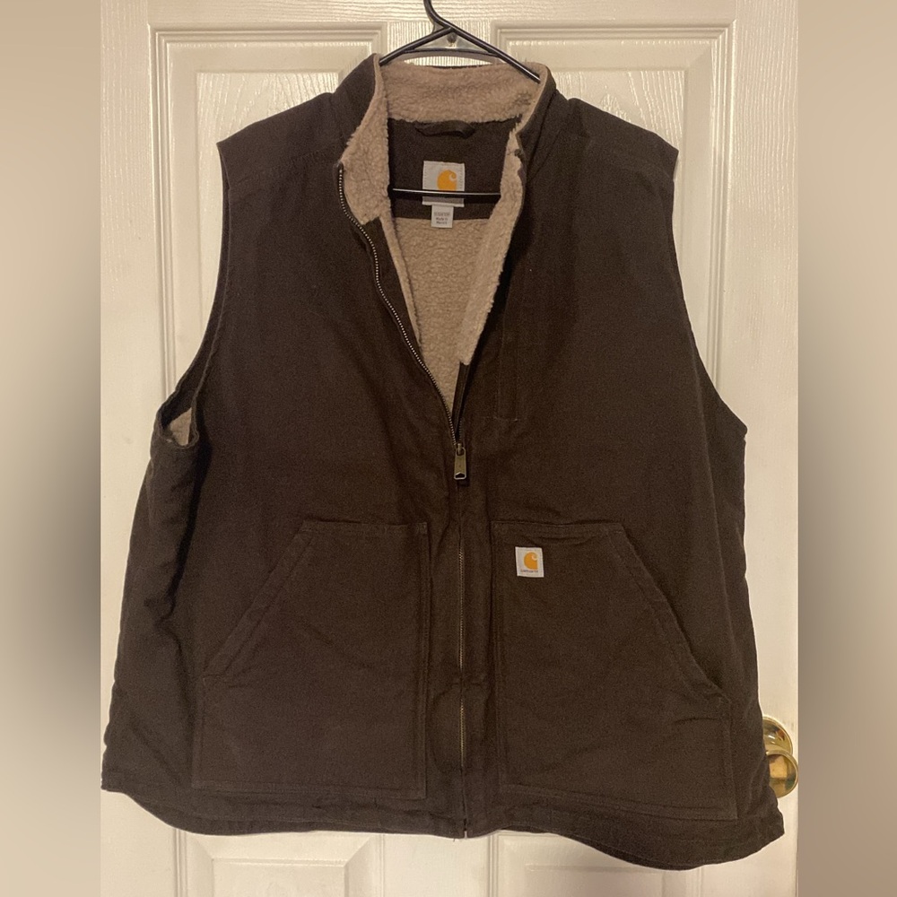 Carhartt Brown Sherpa-Lined Vest
